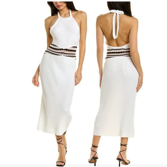 Ramy Brook Dresses & Skirts - Ramy Brook Theo Knit Halter Midi Dress in White M NWOT